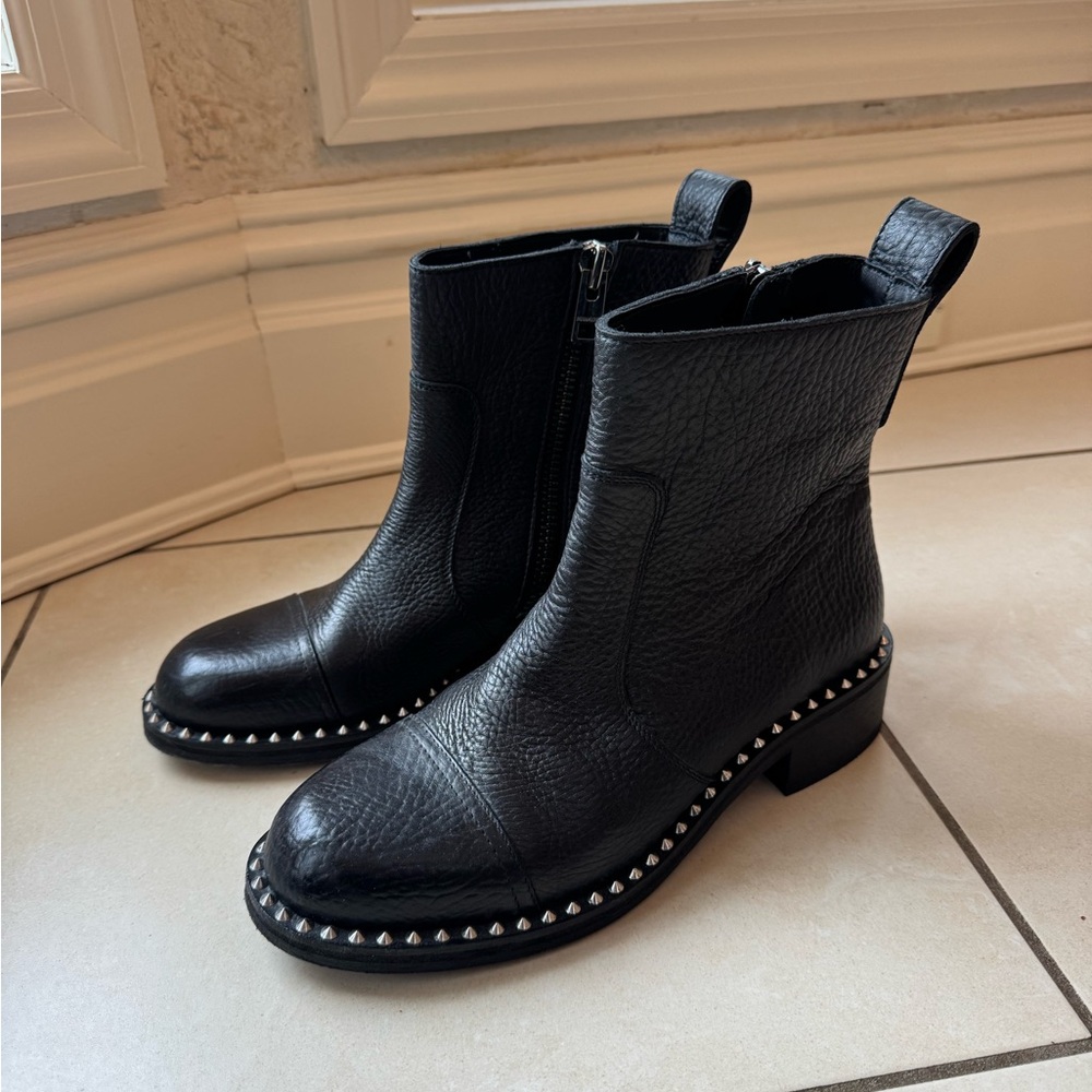 Zadig & Voltaire Black Studded Ankle Boots